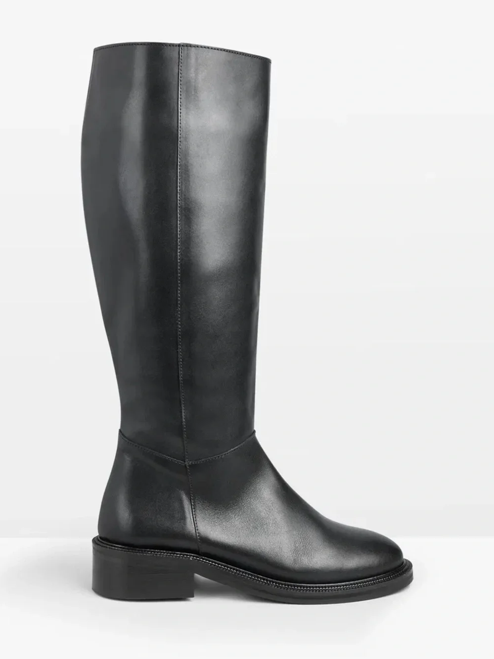 100% Genuine Leather Hush Cooper Riding Knee High Black Boots Size 7